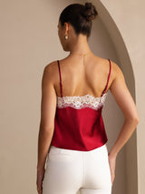 [Wine] SilkSilky-UK Spaghetti Strap V Neck Camisole 002