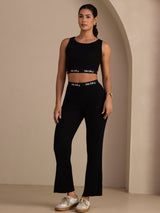 [Black] SilkSilky-UK Sleeveless Crew Neck Women's Outfit Sets 001