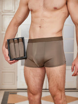 [Coffee] SilkSilky-UK 100% Silk Jersey Men's Underwear 001