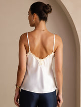 [White] SilkSilky-UK Spaghetti Strap V Neck Camisole 002