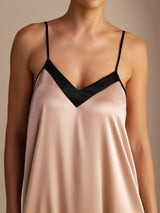 [Tuscany] SilkSilky-UK Spaghetti Strap V Neck Dress 003