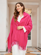 [Rose Red] SilkSilky-UK Wool Scarf 002