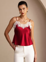 [Wine] SilkSilky-UK Spaghetti Strap V Neck Camisole 001
