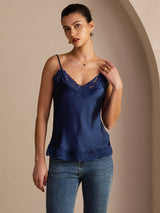 [Dark Blue] SilkSilky-UK Spaghetti Strap V Neck Camisole 004