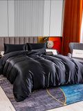 SilkSilky UK 22Momme Pure Silk Bedding Set Black 003