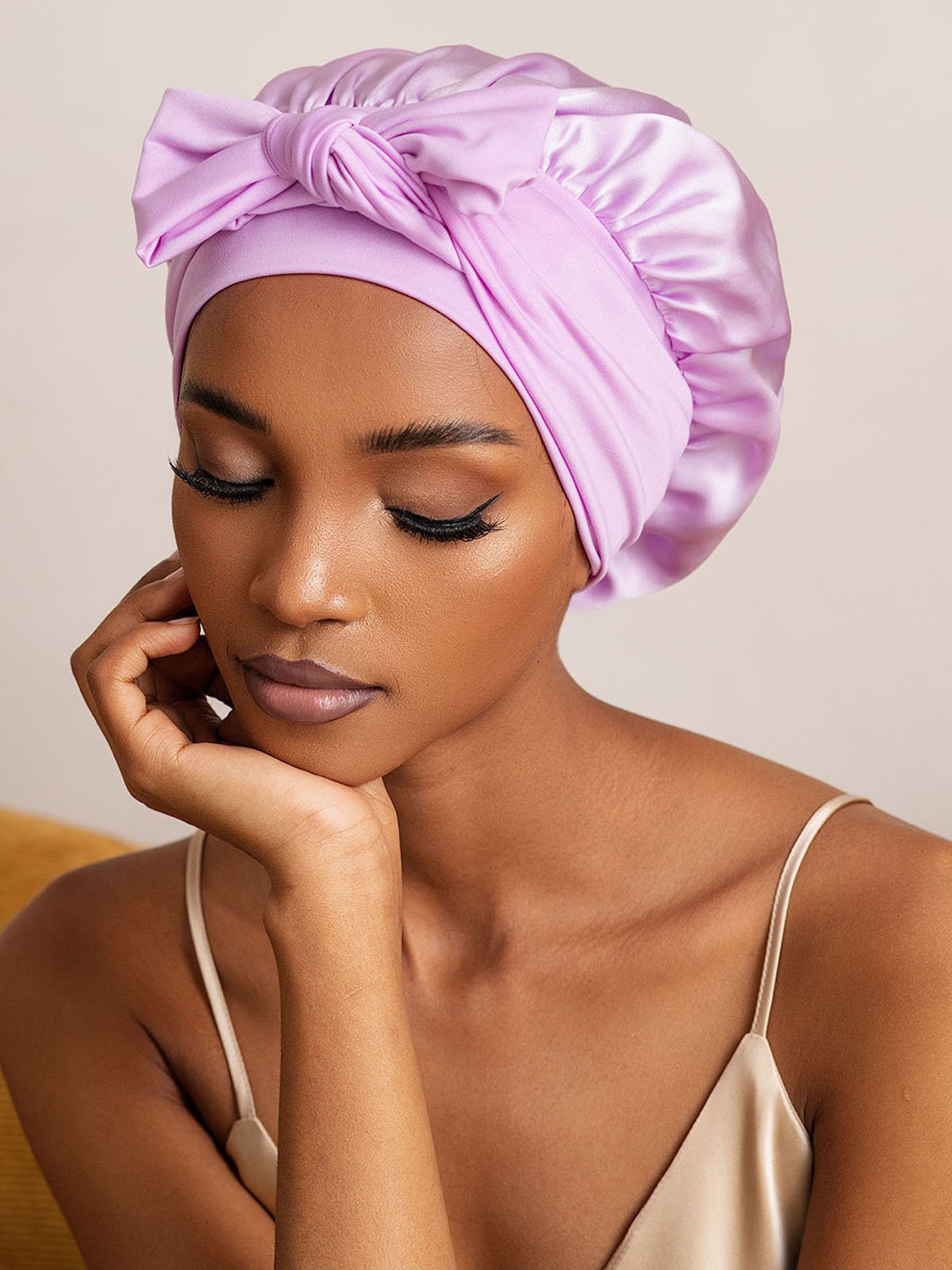 [Lavender] SilkSilky-UK Pure Silk Sleep Cap 002