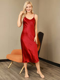 SilkSilky-UK Pure Silk Sleeveless Boat Neck Dress Wine 006