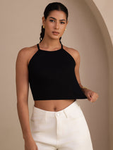 [Black] SilkSilky-UK Sleeveless Crew Neck Camisole 004