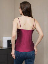 [Fuchsia] SilkSilky-UK Spaghetti Strap V Neck Camisole 002