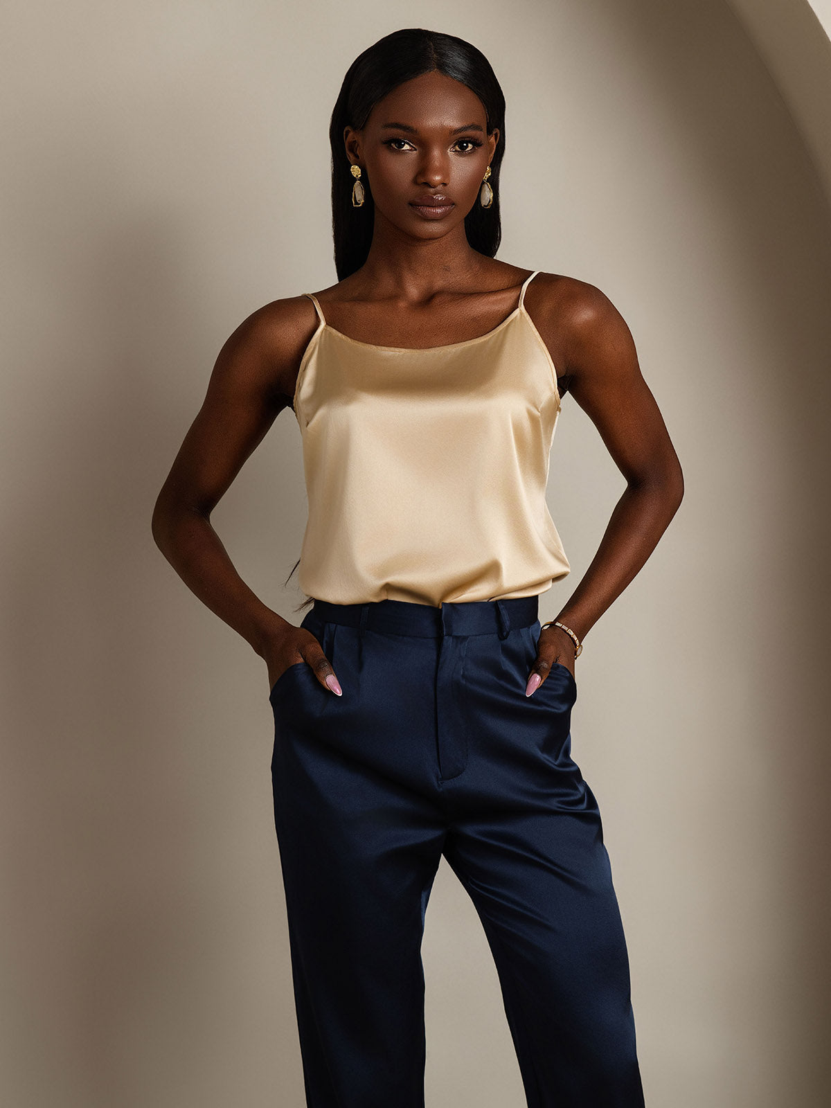 [Champagne] SilkSilky-UK 19Momme Silk Camisoles 006