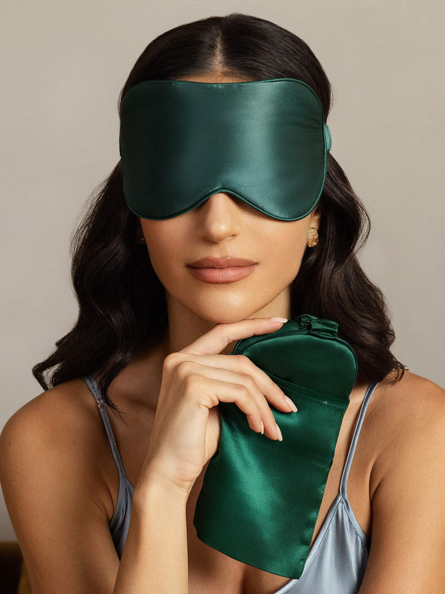 [DarkGreen] SilkSilky-UK Pure Silk Eye Mask 006