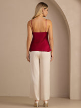 [Wine] SilkSilky-UK Spaghetti Strap V Neck Camisole 005