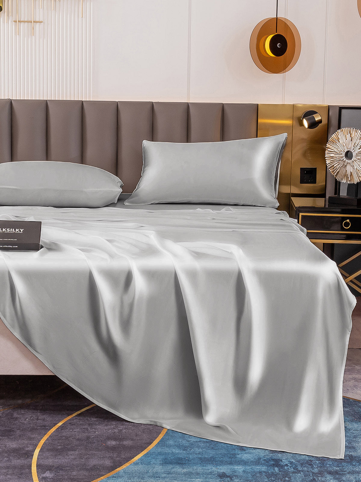 [Silver] SilkSilky-UK 19Momme Pure Silk Bedding Set 006