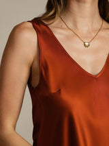 [Caramel] SilkSilky-UK Sleeveless V Neck Camisole 005