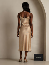 [Floral] SilkSilky-UK Pure Silk Sleeveless Round Neck Dress 002