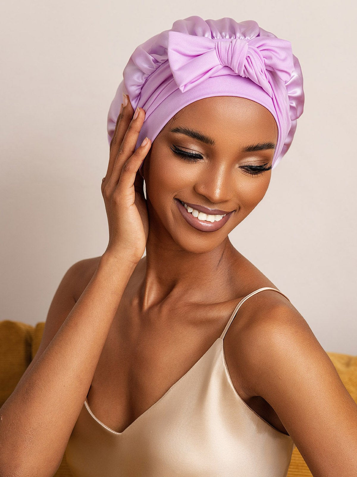 [Lavender] SilkSilky-UK Pure Silk Sleep Cap 008