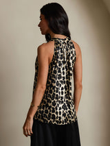[Leopard] SilkSilky-UK 19Momme Silk Womens T-Shirt 002,