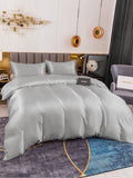 SilkSilky UK 19Momme Pure Silk Bedding Set Silver 003