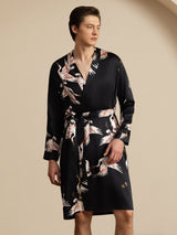 [Black] SilkSilky-UK 19Momme Mens Robe 001