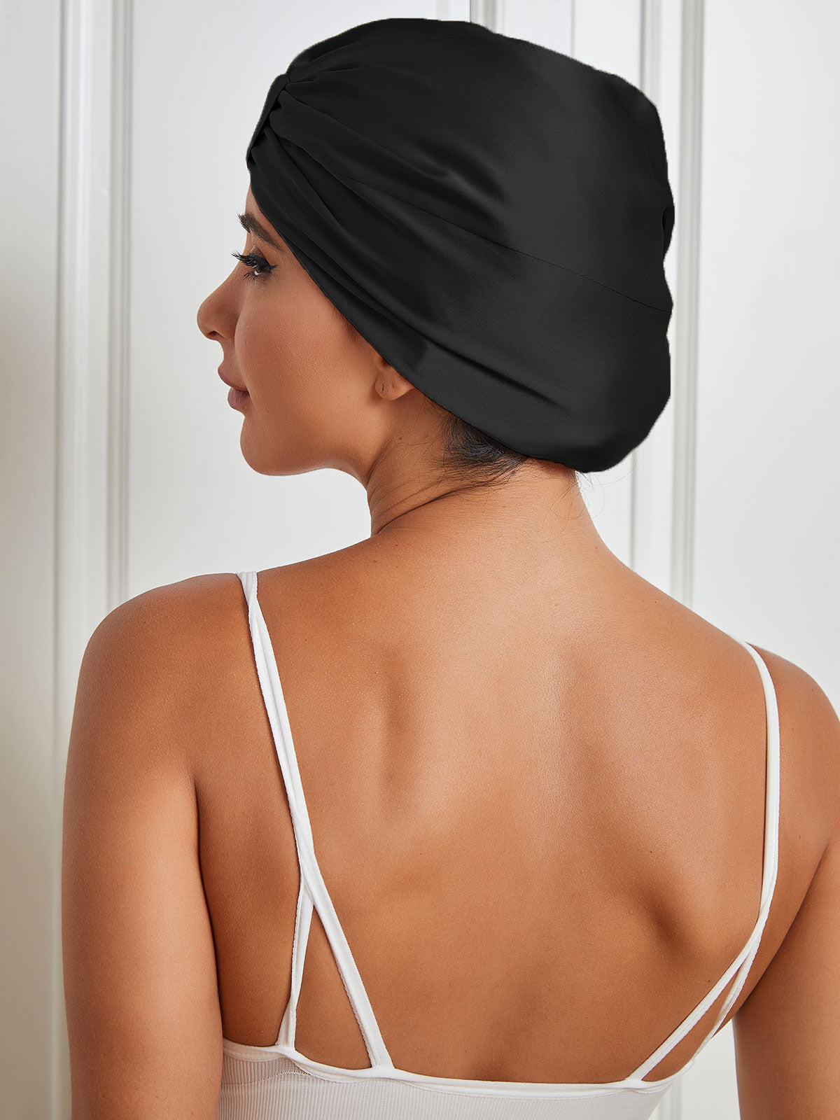 SilkSilky-UK-Pure-Silk-Sleep-Cap-Black-003