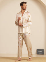 [Champagne] SilkSilky-UK Long Sleeve Notch Collar Men's Pyjamas 005