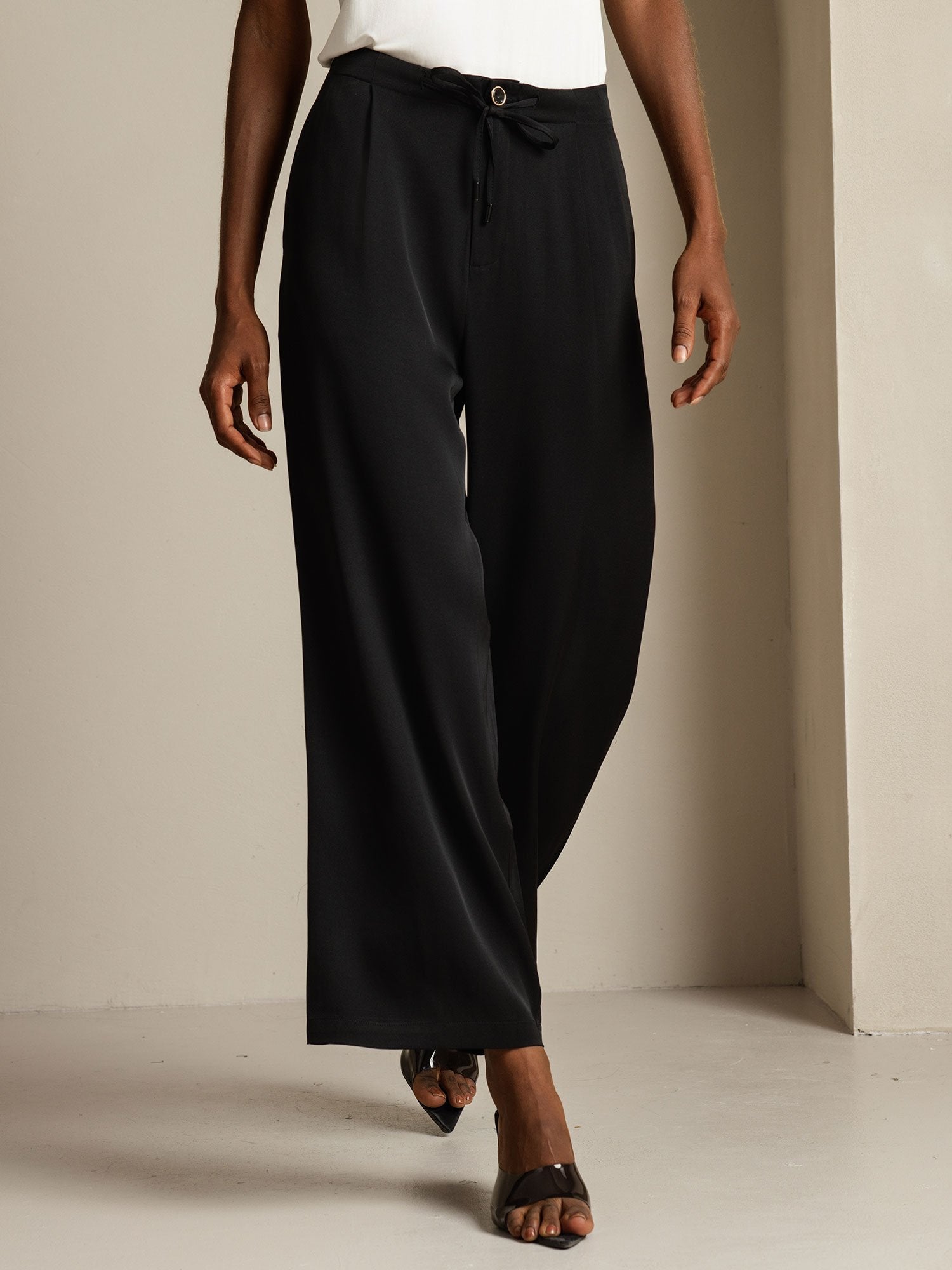[Black] SilkSilky-UK 19Momme Silk Womens Pants 003