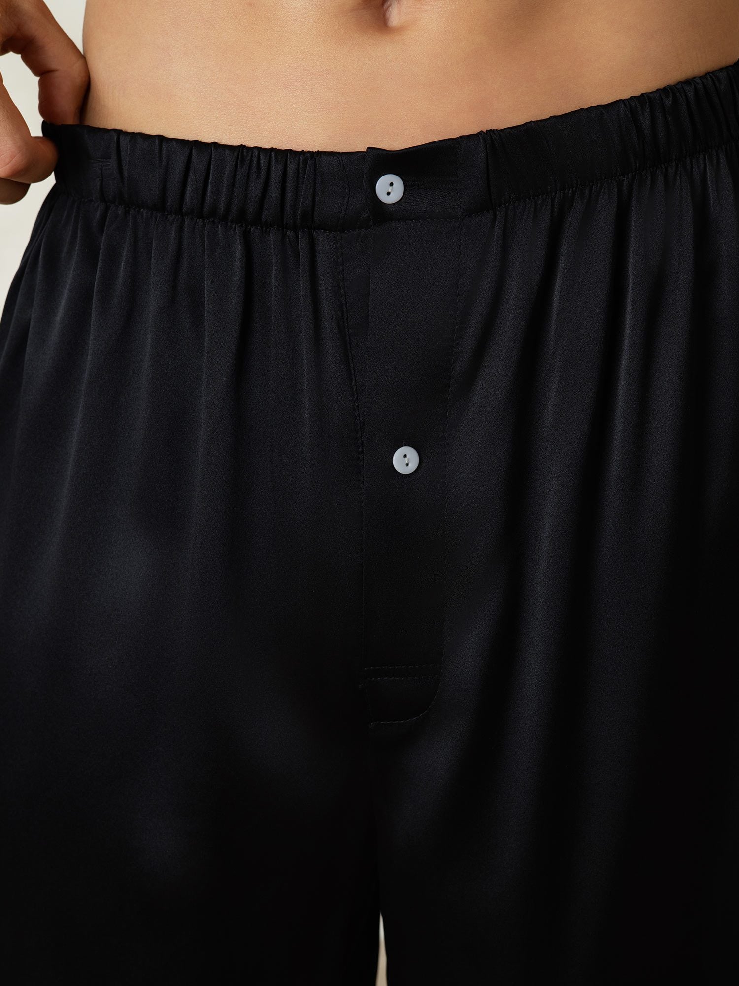 [Black] SilkSilky-UK Pure Silk Mens Sleep Bottoms 006