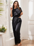 SilkSilky-UK-Pure-Silk-Half-Sleeve-Round-Neck-Women's-Pyjamas-Black-005