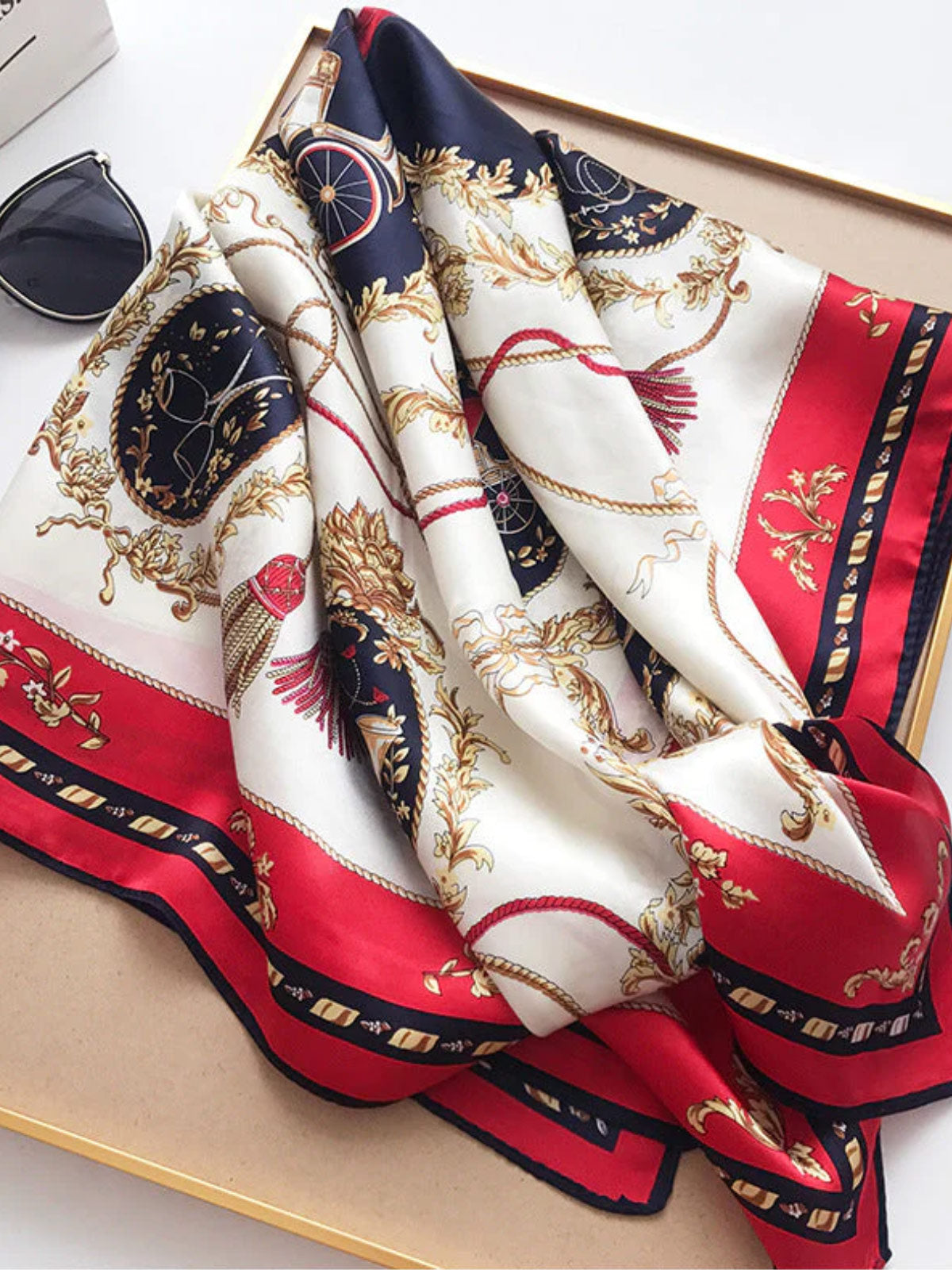 SilkSilky UK Pure Silk Scarf Red 003