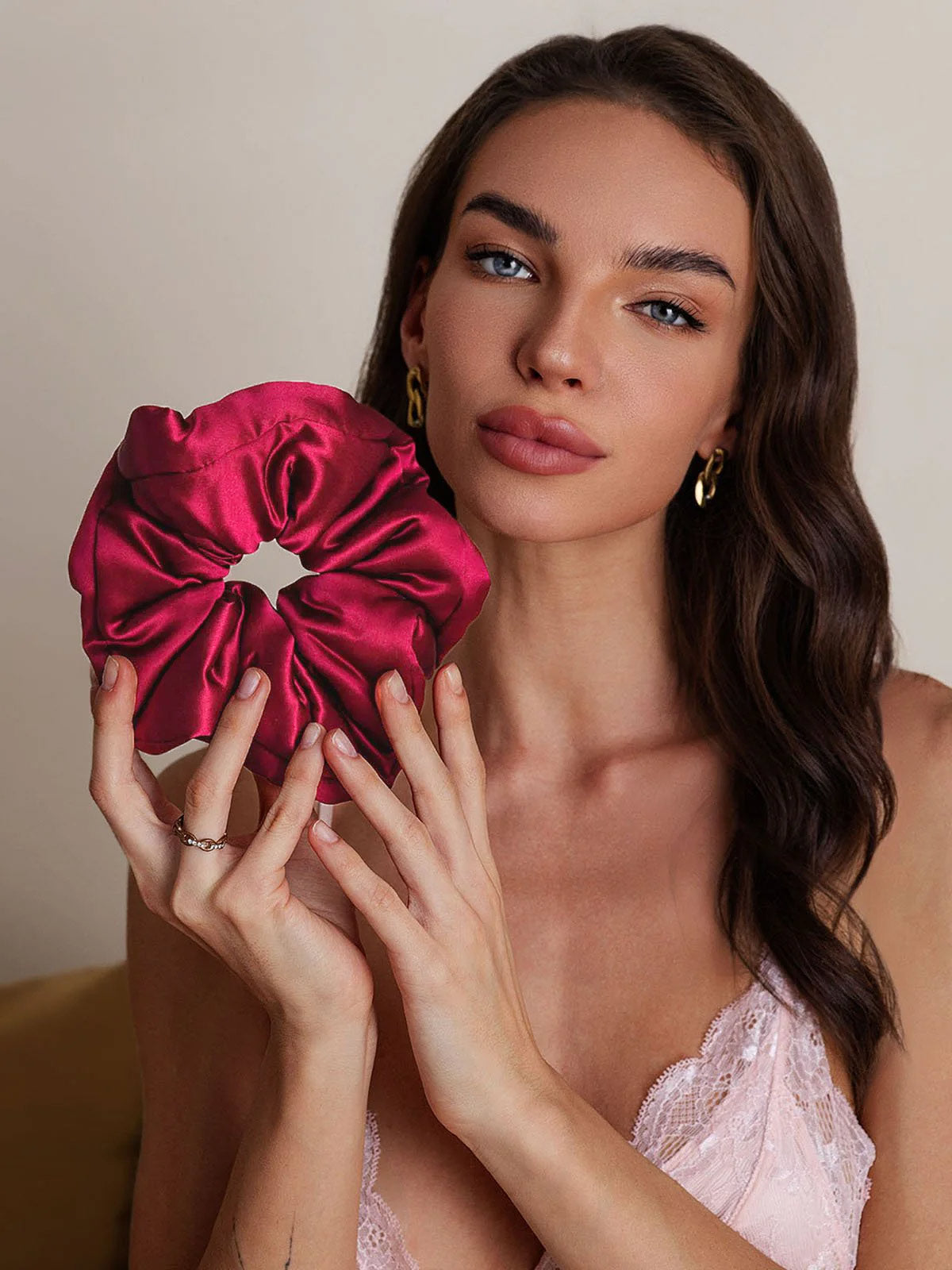 [Wine] SilkSilky-UK Pure Silk Scrunchie 002