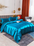 SilkSilky UK 19Momme Pure Silk Bedding Set Teal 003