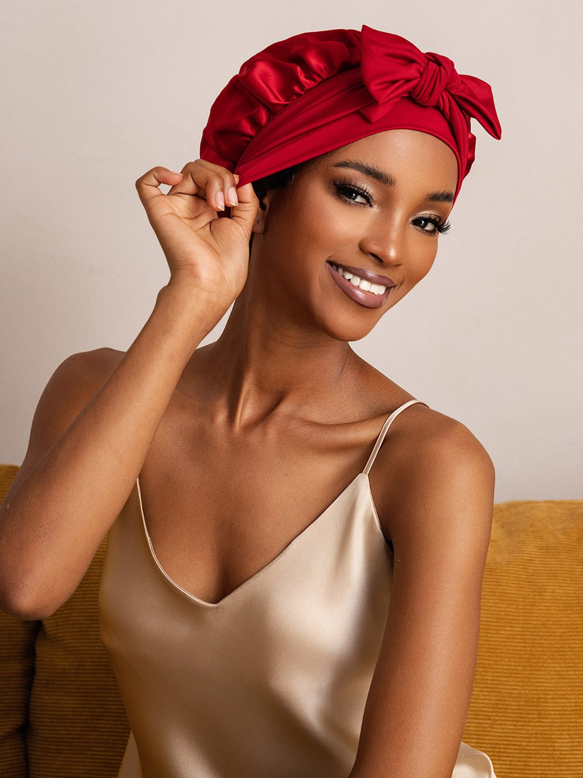 [Wine] SilkSilky-UK Pure Silk Sleep Cap 006