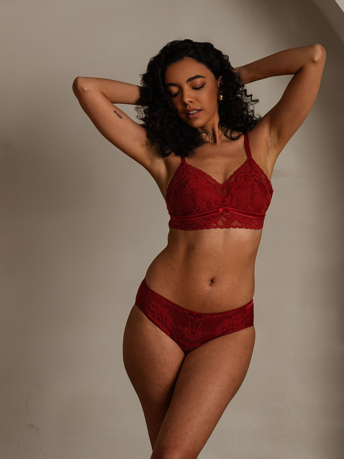 SilkSilky-UK Silk Bra&Panty Set DarkRed 004