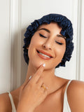 SilkSilky-UK Pure Silk Sleep Cap DarkBlue 005