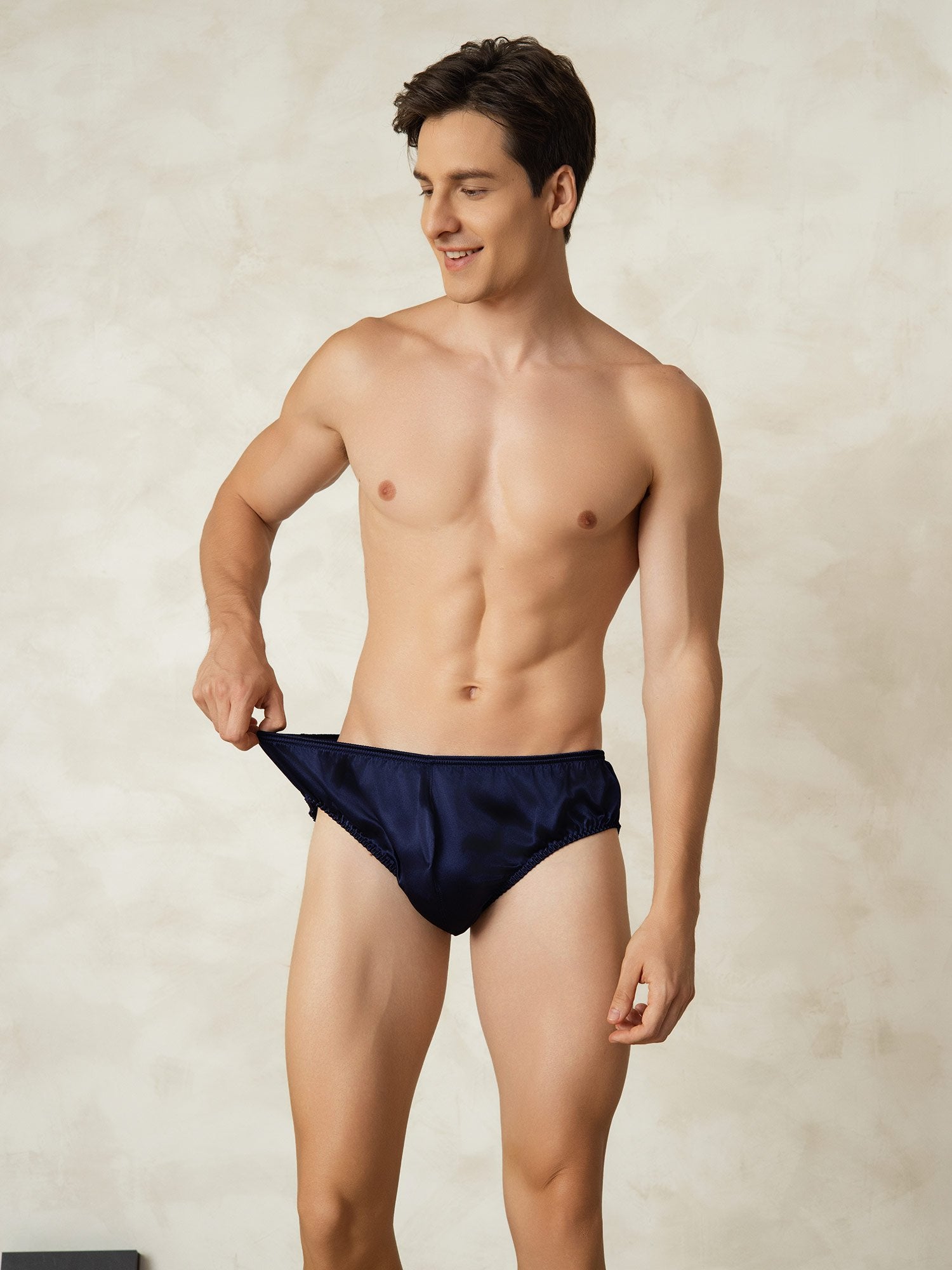[DarkBlue] SilkSilky-UK Pure Silk Mens Underwear 005