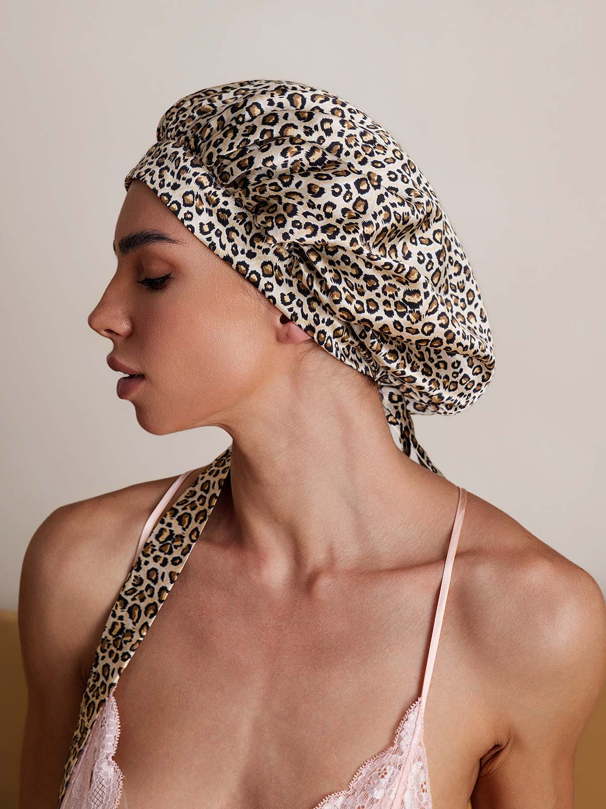[Leopard] SilkSilky-UK Pure Silk Sleep Cap 007