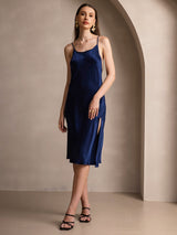 [Dark Blue] SilkSilky-UK Spaghetti Strap Dress 004