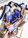 SilkSilky UK Pure Silk Scarf Blue 009