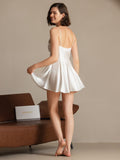 SilkSilky-UK Pure Silk V Neck Dress White 002