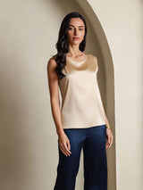 [Champagne] SilkSilky-UK Sleeveless Round Neck Camisole 001
