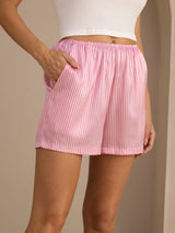 [Pink Pinstripe] SilkSilky-UK Womens Shorts 004