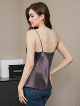 [Purple Gray] SilkSilky-UK Spaghetti Strap V Neck Camisole 002