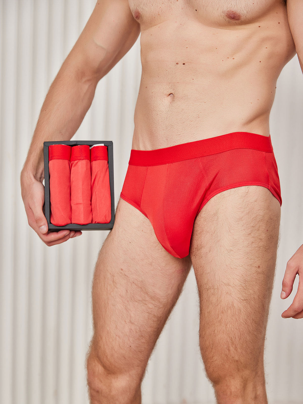 [Red] SilkSilky-UK Pure Silk Mens Underwear 002