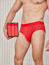[Red] SilkSilky-UK 100% Silk Jersey Men's Underwear 002