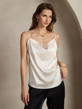 [Light Gray] SilkSilky-UK Spaghetti Strap Cowl Neck Camisole 001