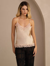 [Champagne] SilkSilky-UK Spaghetti Strap V Neck Camisole 003