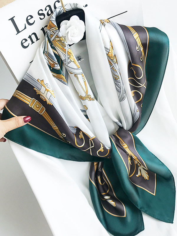 SilkSilky UK Pure Silk Scarf DarkGreen 001