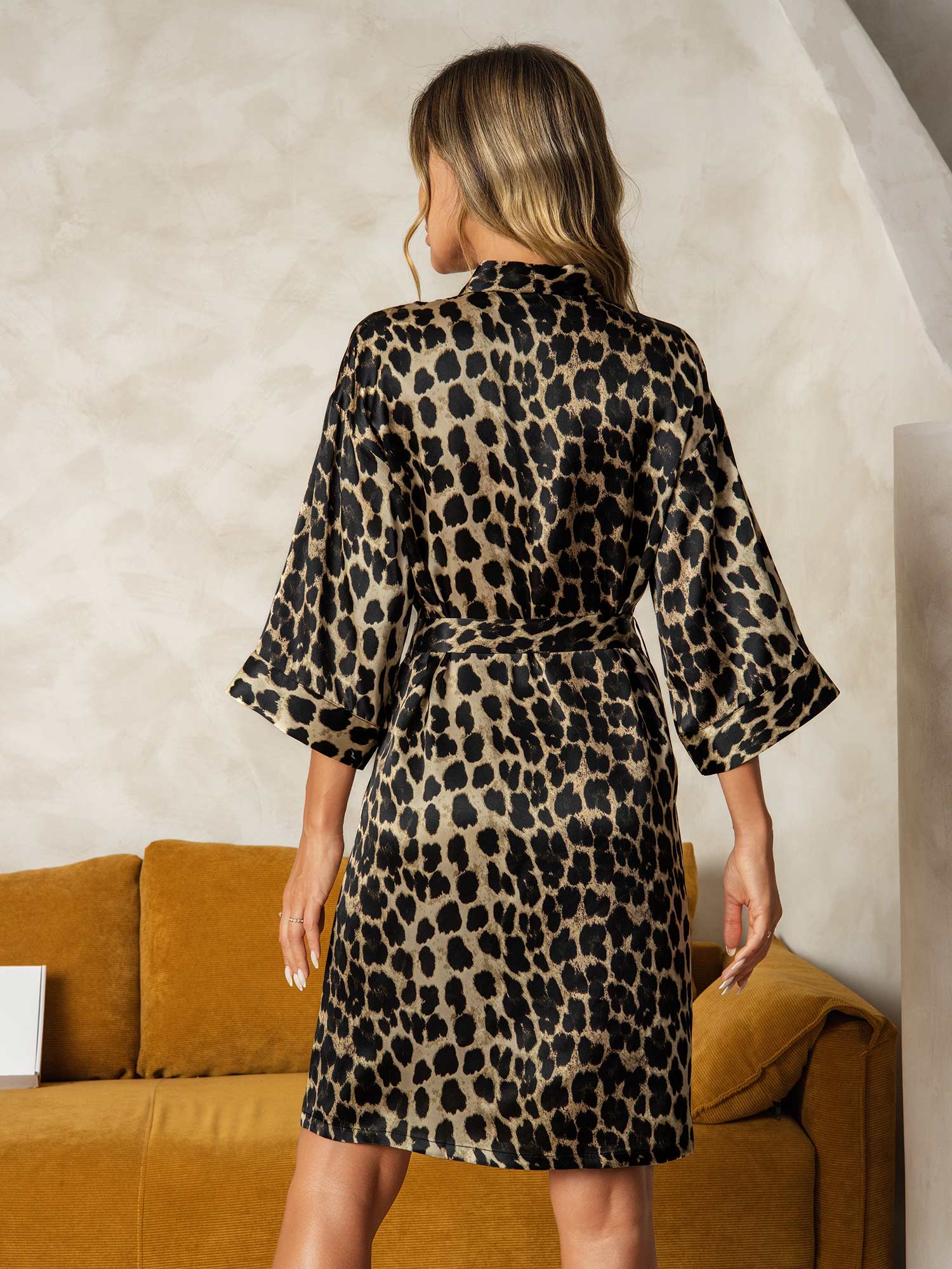 [Leopard] SilkSilky-UK Pure Silk Womens Robe 002