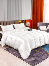 [White] SilkSilky-UK 22Momme Pure Silk Bedding Set 002,