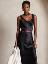 [Black] SilkSilky-UK Sleeveless Dress 003